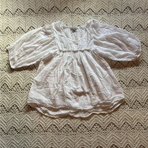 World Market Layering Renaissance Fair White Ivory Blouse 100% Cotton Princess